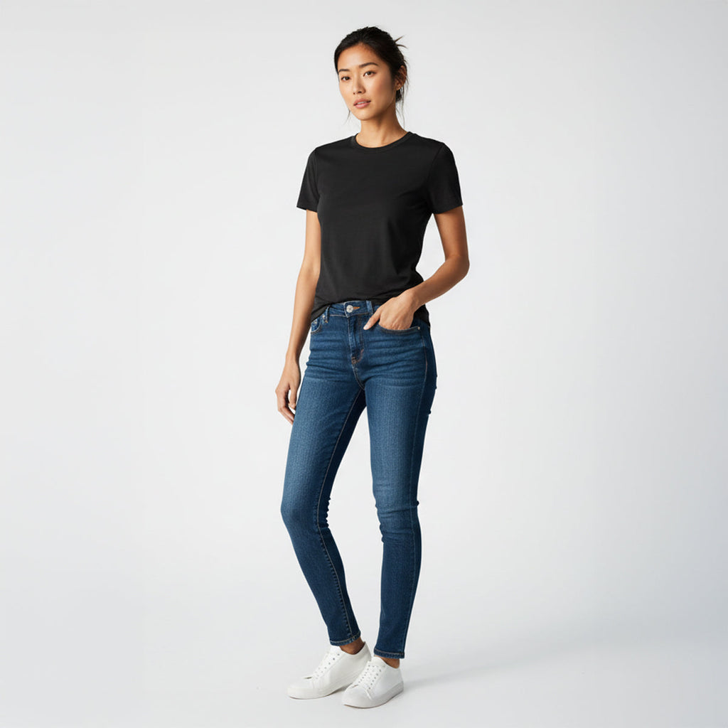 Kenzi Black Short Sleeve Crew