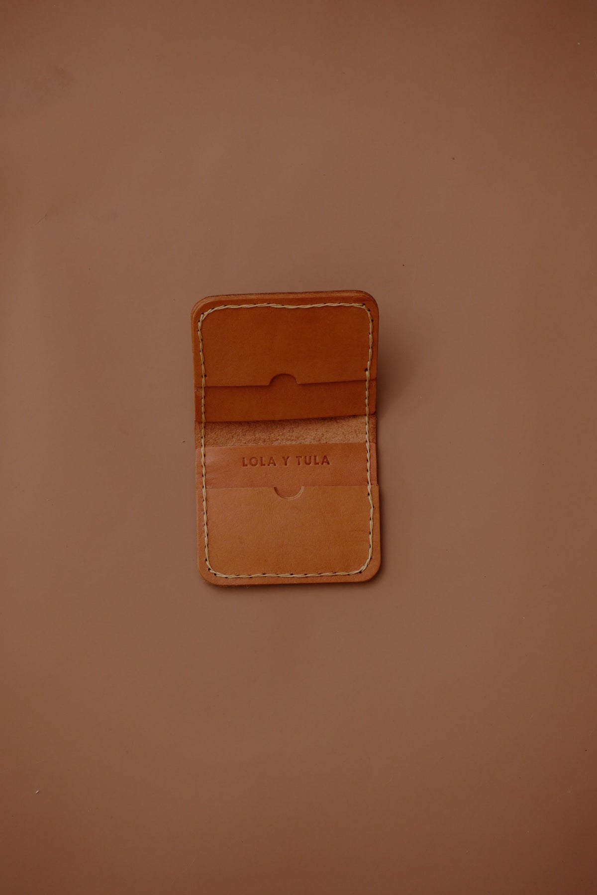 Leather Cardholder Wallet Camel