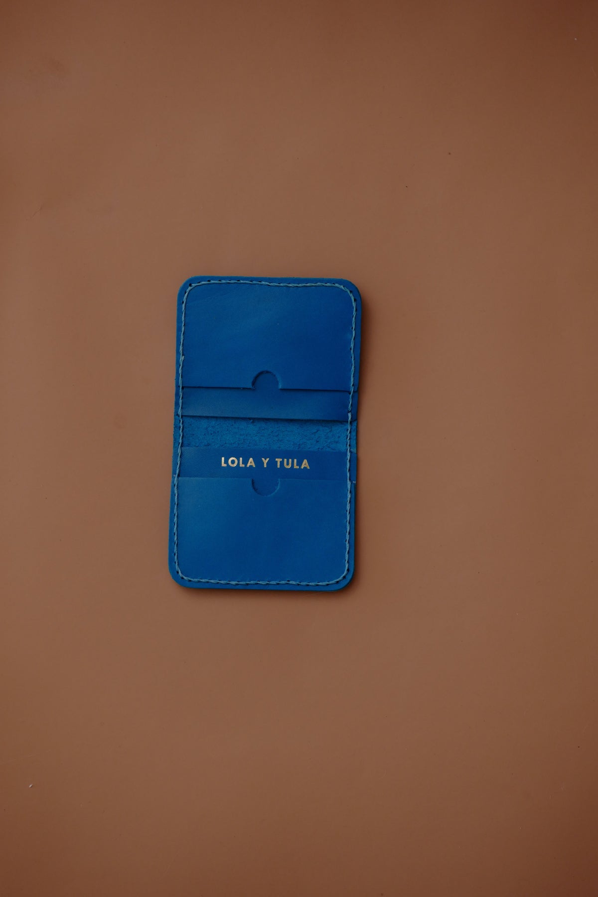 Leather cardholder Wallet Pacific Blue