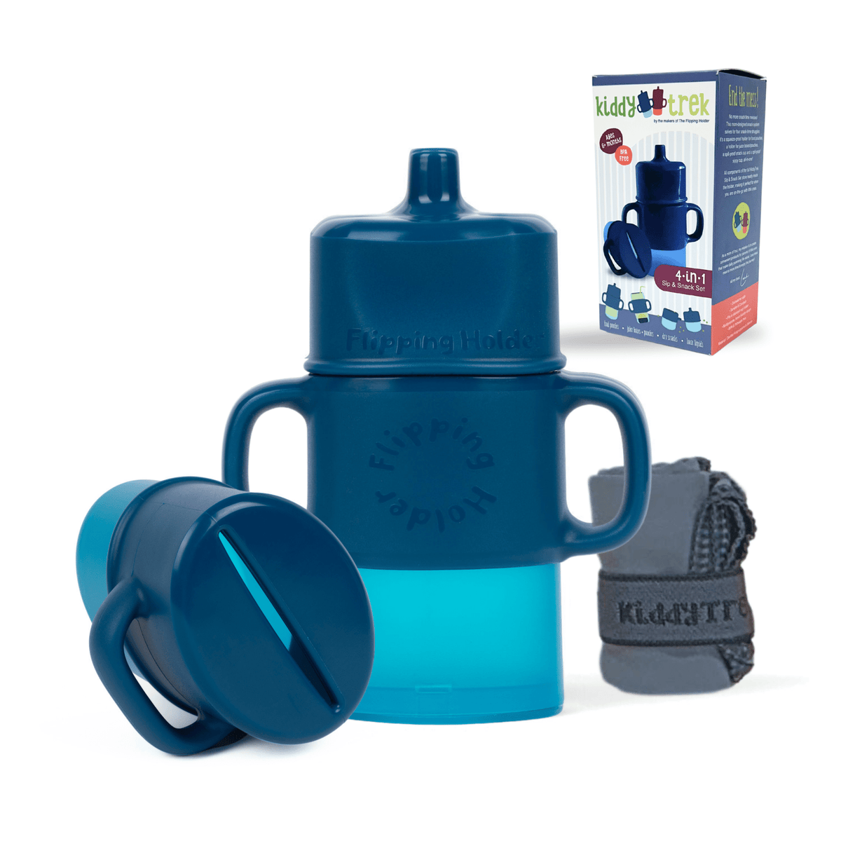 KiddyTrek 4 - in - 1 Sip & Snack Set - Food Pouch & Juice Box Holder, Snack Cup, Sip Cup ALL IN ONE - Shop Avnu