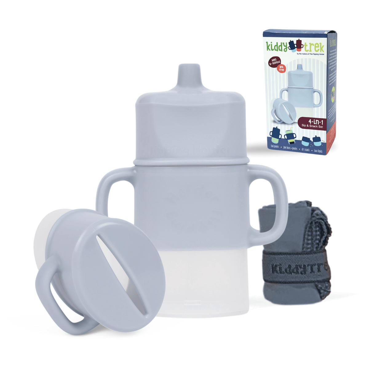 KiddyTrek 4 - in - 1 Sip & Snack Set - Food Pouch & Juice Box Holder, Snack Cup, Sip Cup ALL IN ONE - Shop Avnu