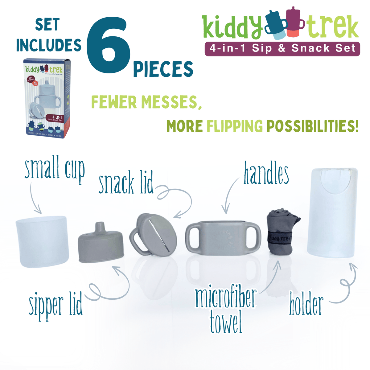 KiddyTrek 4 - in - 1 Sip & Snack Set - Food Pouch & Juice Box Holder, Snack Cup, Sip Cup ALL IN ONE - Shop Avnu