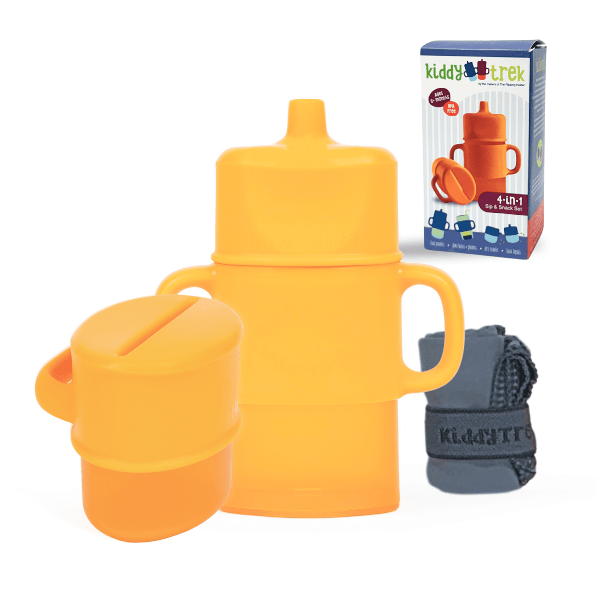 KiddyTrek 4 - in - 1 Sip & Snack Set - Food Pouch & Juice Box Holder, Snack Cup, Sip Cup ALL IN ONE - Shop Avnu