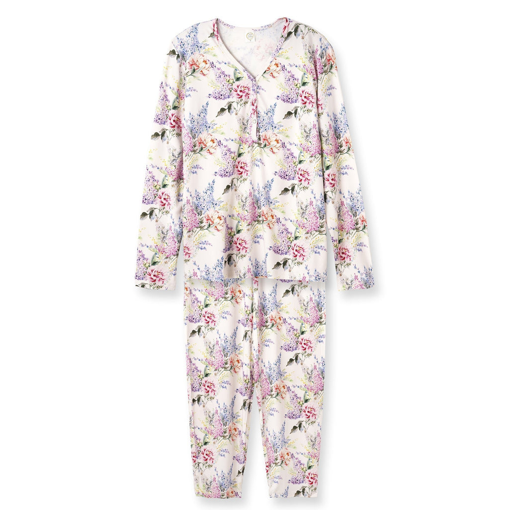 Dream Blossom Bamboo Women’s Pajama Set - Watercolor Floral - Shop Avnu