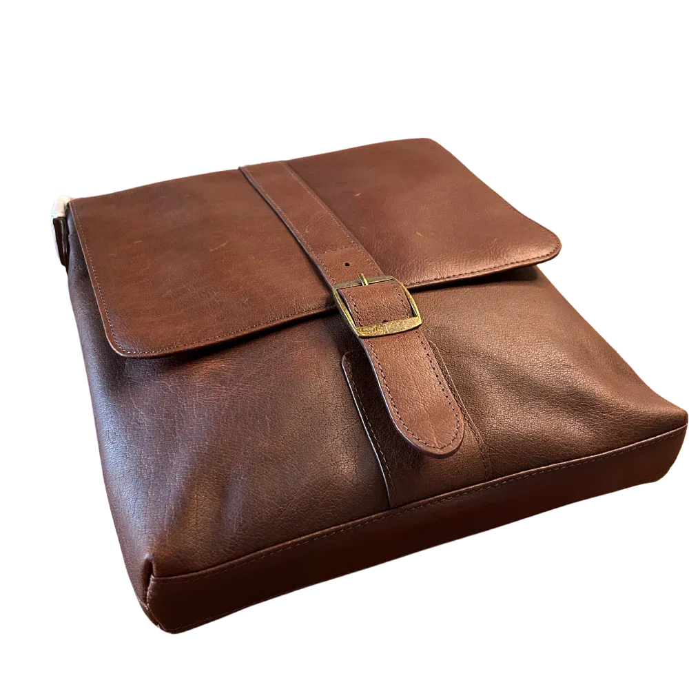 Full Grain Leather Messenger Bag for Men – Crossbody Work & Everyday Shoulder Bag