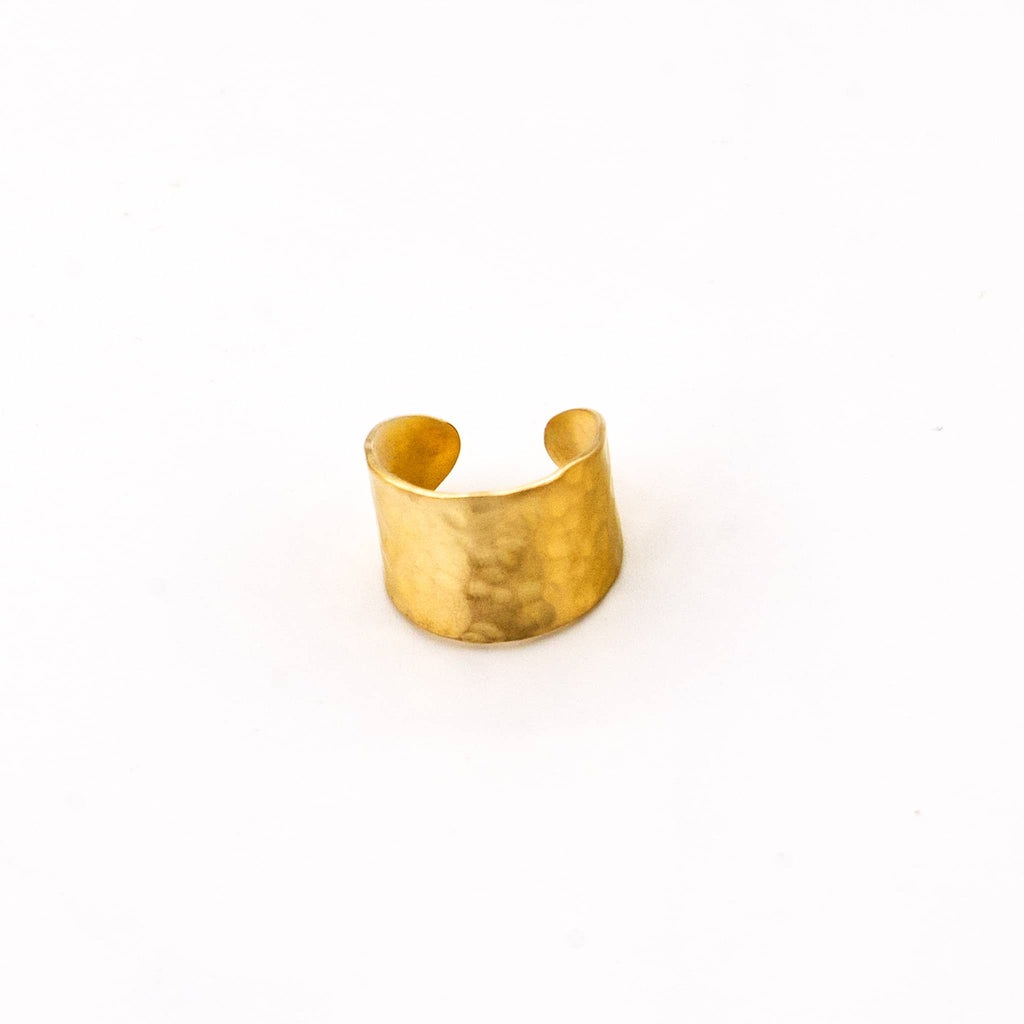 Mala Adjustable Wide Band Ring