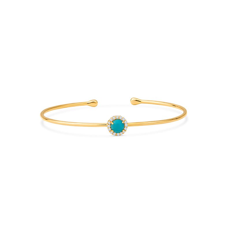 Maria 14K Gold Diamond and Turquoise Bangle - Shop Avnu