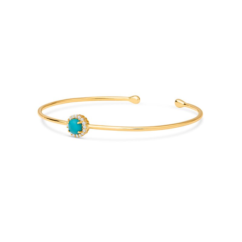 Maria 14K Gold Diamond and Turquoise Bangle - Shop Avnu