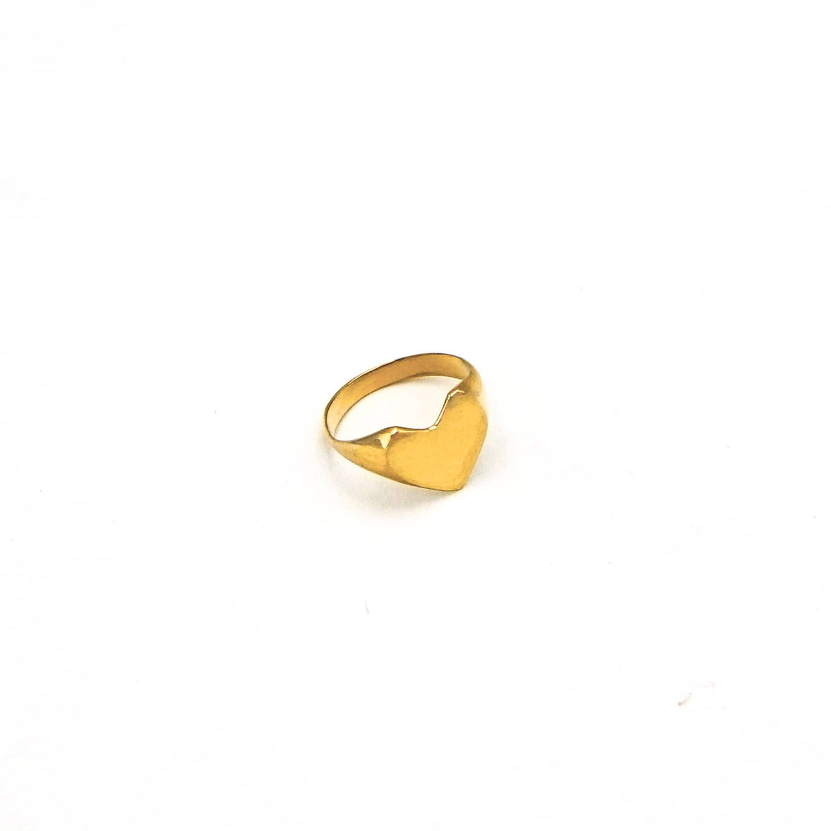 Mawi Love Golden Heart Shape Initial Ring