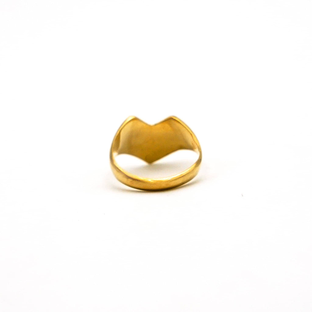Mawi Love Golden Heart Shape Initial Ring