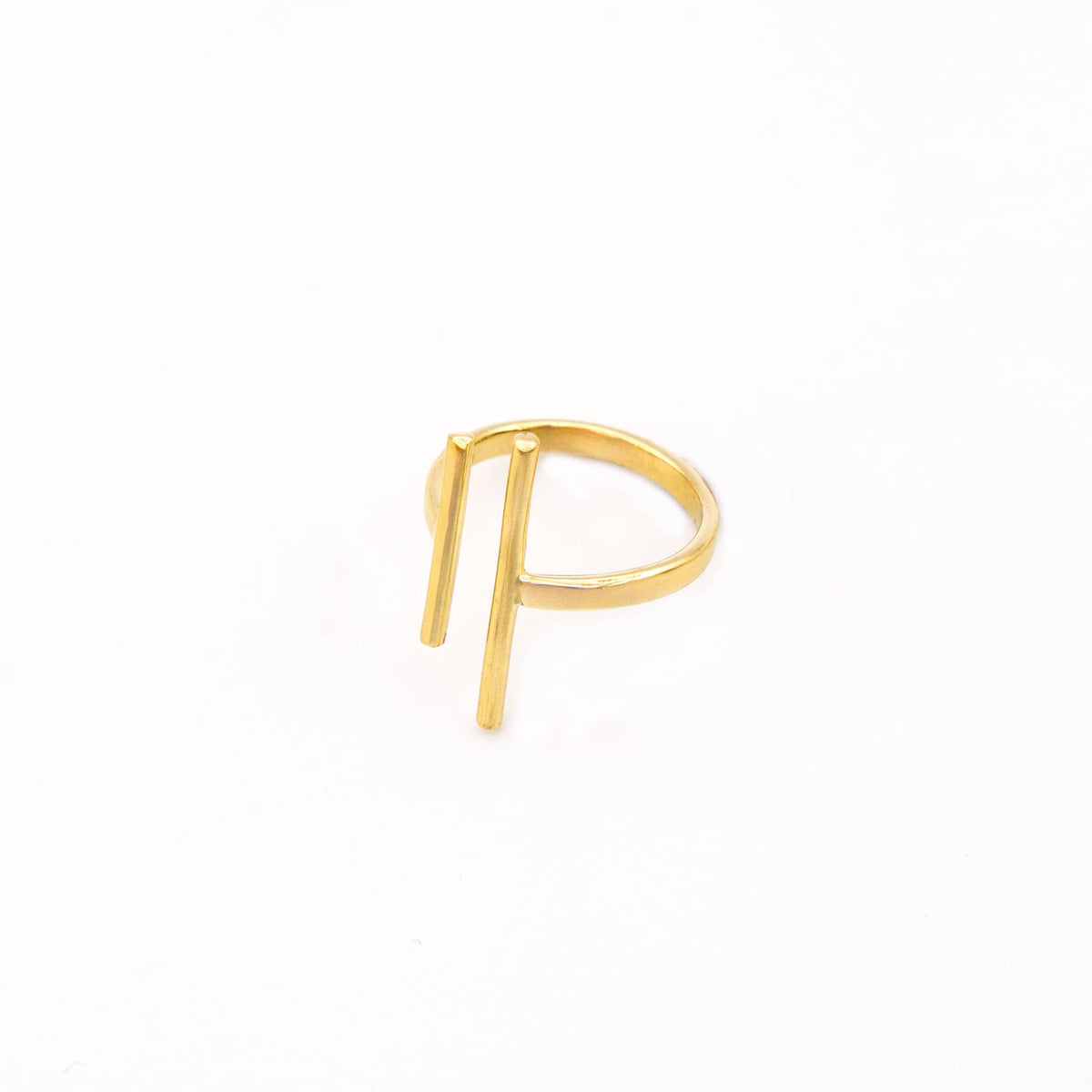 Mazu Minimalist Open Double Parallel Bar Ring