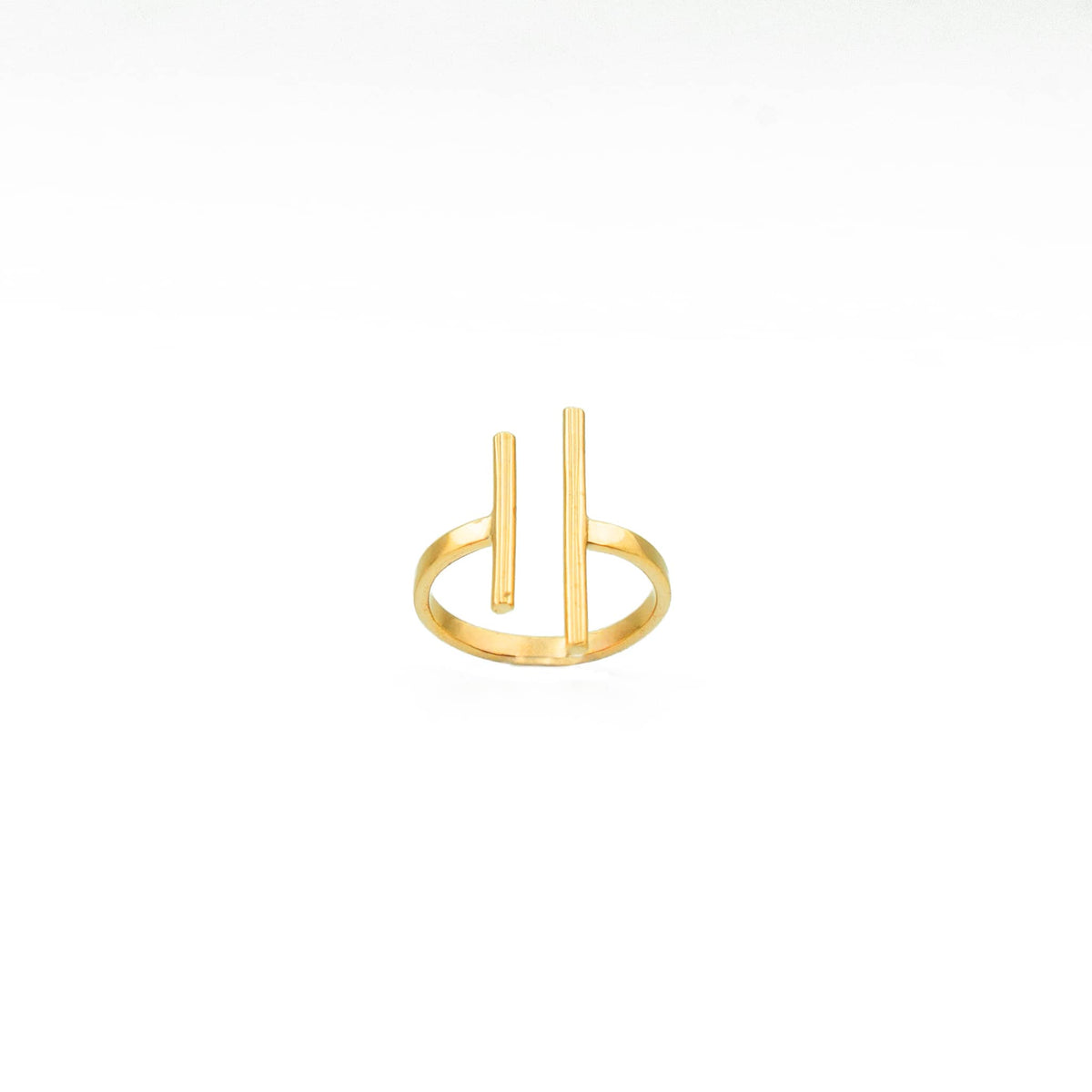 Mazu Minimalist Open Double Parallel Bar Ring