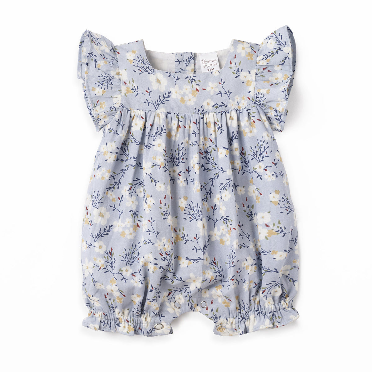 Floral Baby Romper – Soft Cotton One - Piece with Ruffles - Shop Avnu