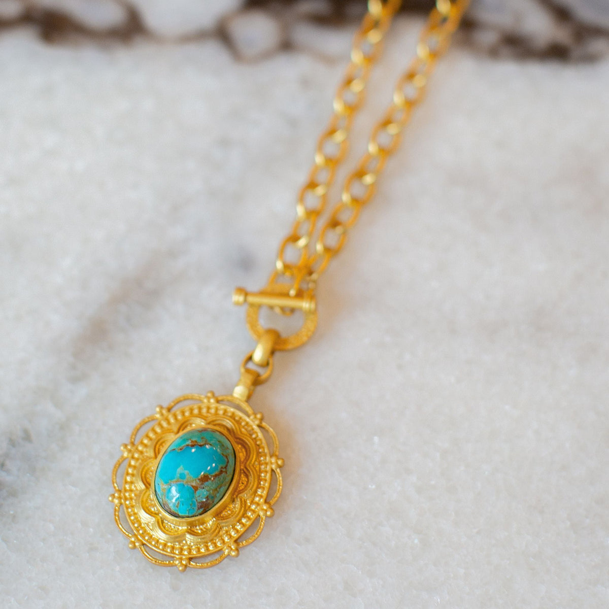 Meet Me in Mykonos Toggle Necklace - Turquoise