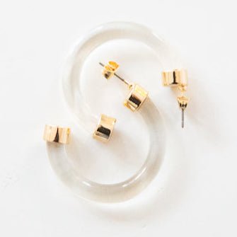 Clear Mini Hoop Earrings - Shop Avnu