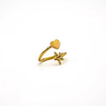 Mira Adjustable Star & Heart Wrap Ring in Brass