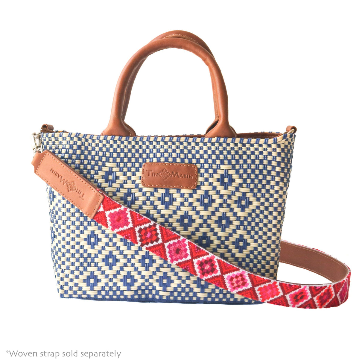 Mixte Small Woven Crossbody Bag - Tan Leather