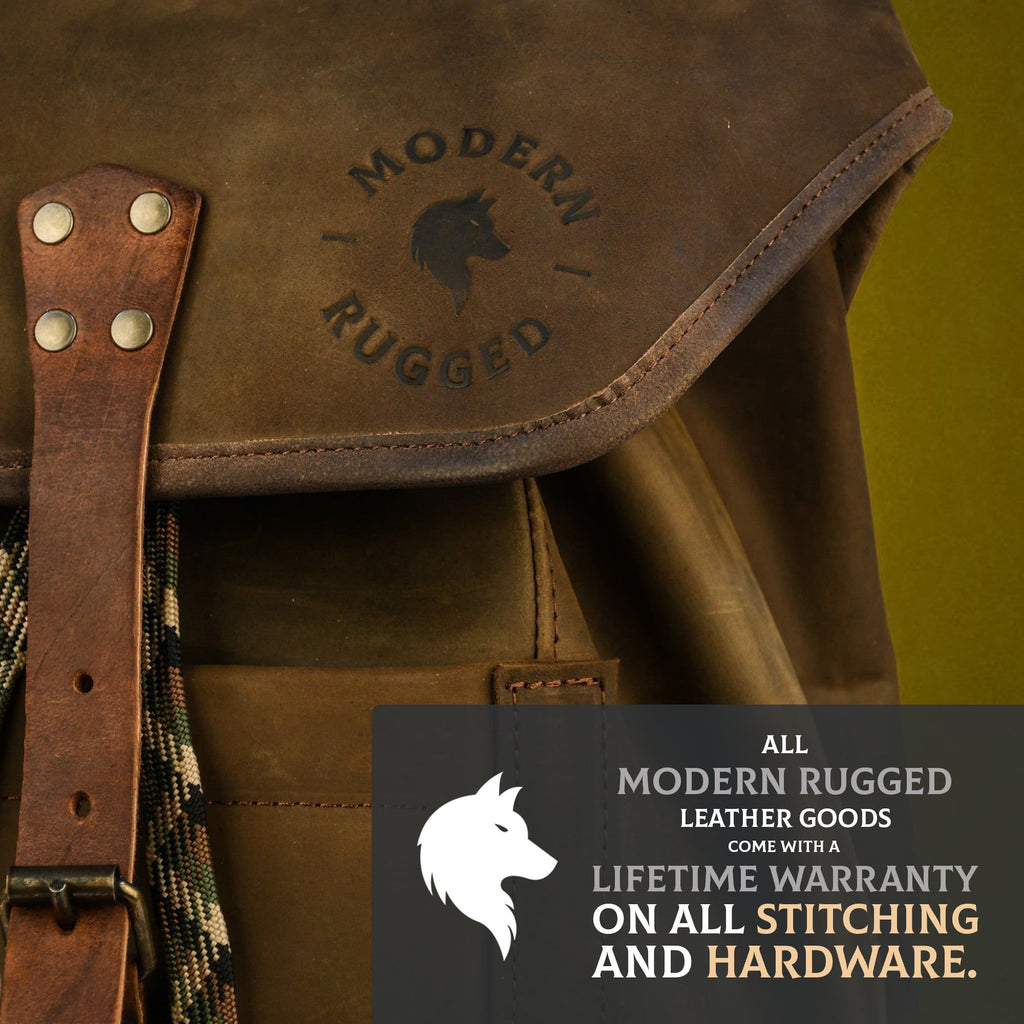 Bovine Leather Single Strap Backpack - Olive