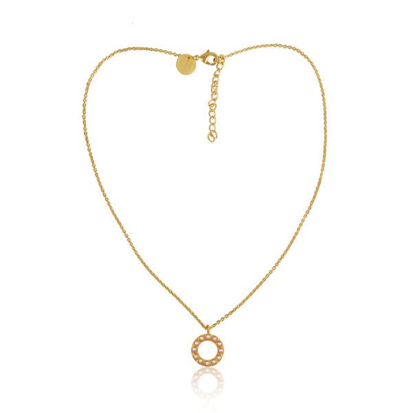 Pearl Circle Pendant Necklace - Shop Avnu