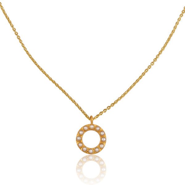 Pearl Circle Pendant Necklace - Shop Avnu