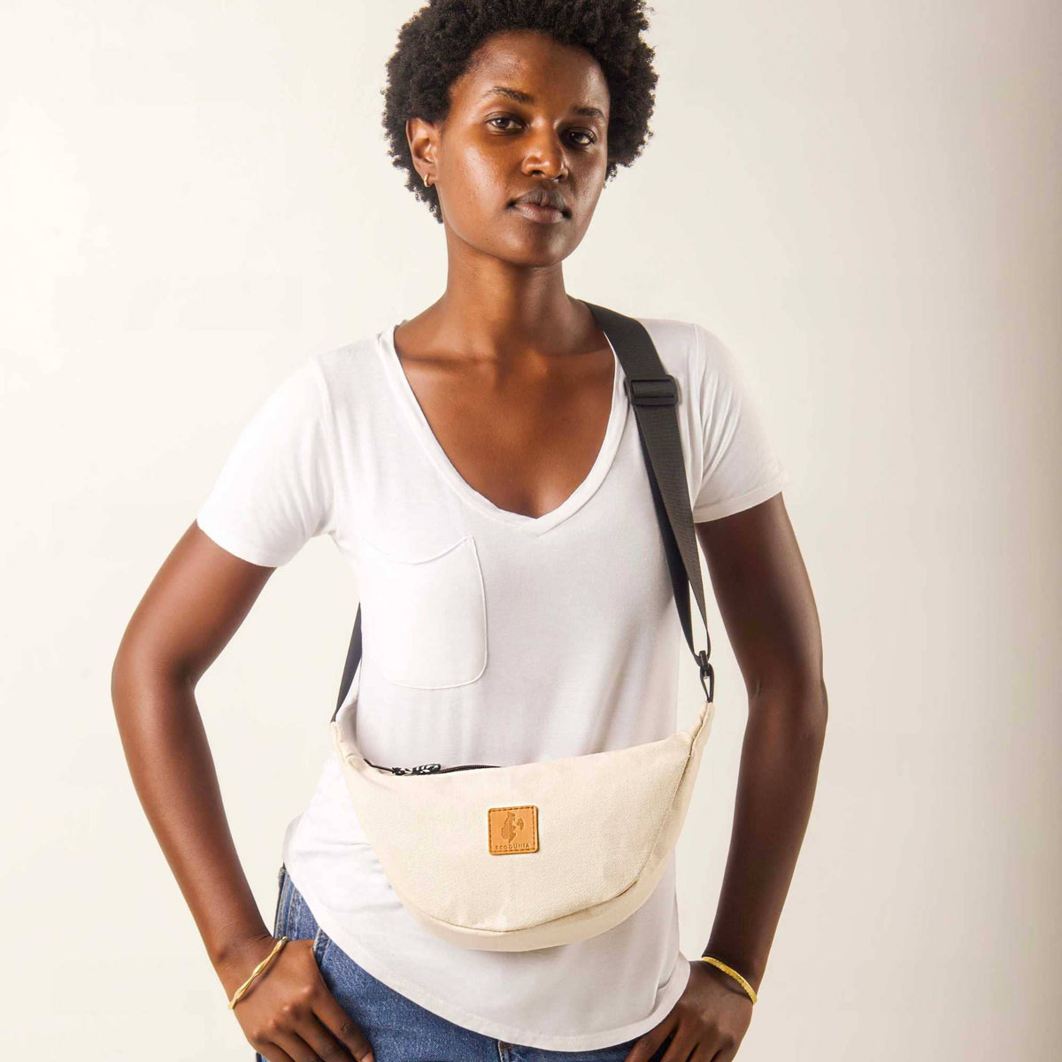 Round Mini Shoulder Bags for Women - Canvas Bag