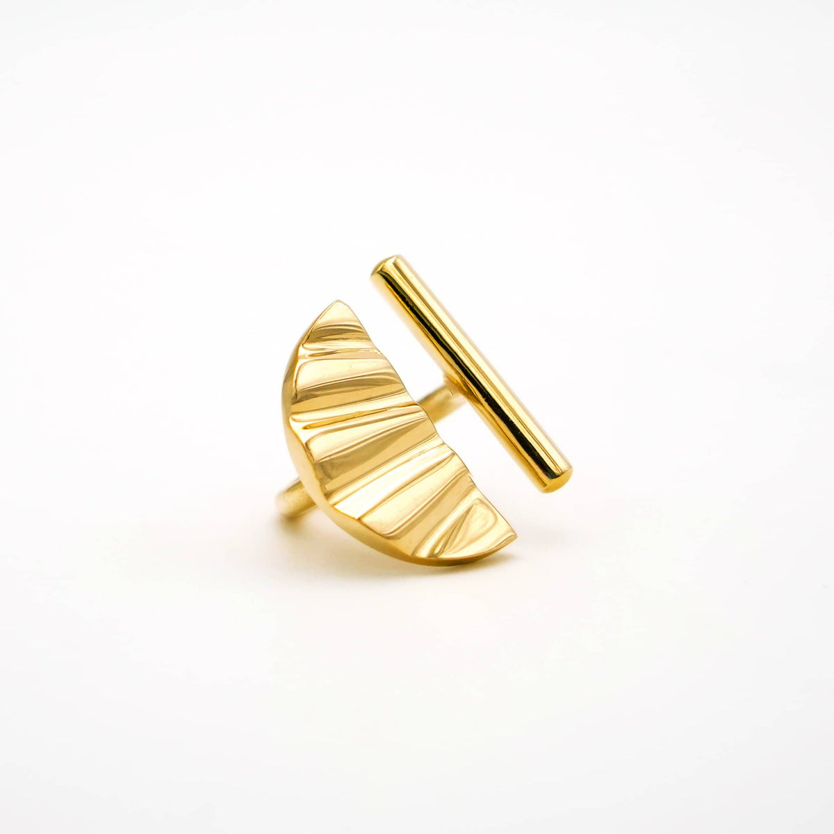 Nika Bar and Semicircle Adjustable Ring for Women