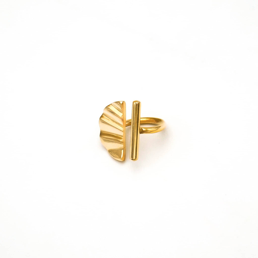 Nika Bar and Semicircle Adjustable Ring for Women