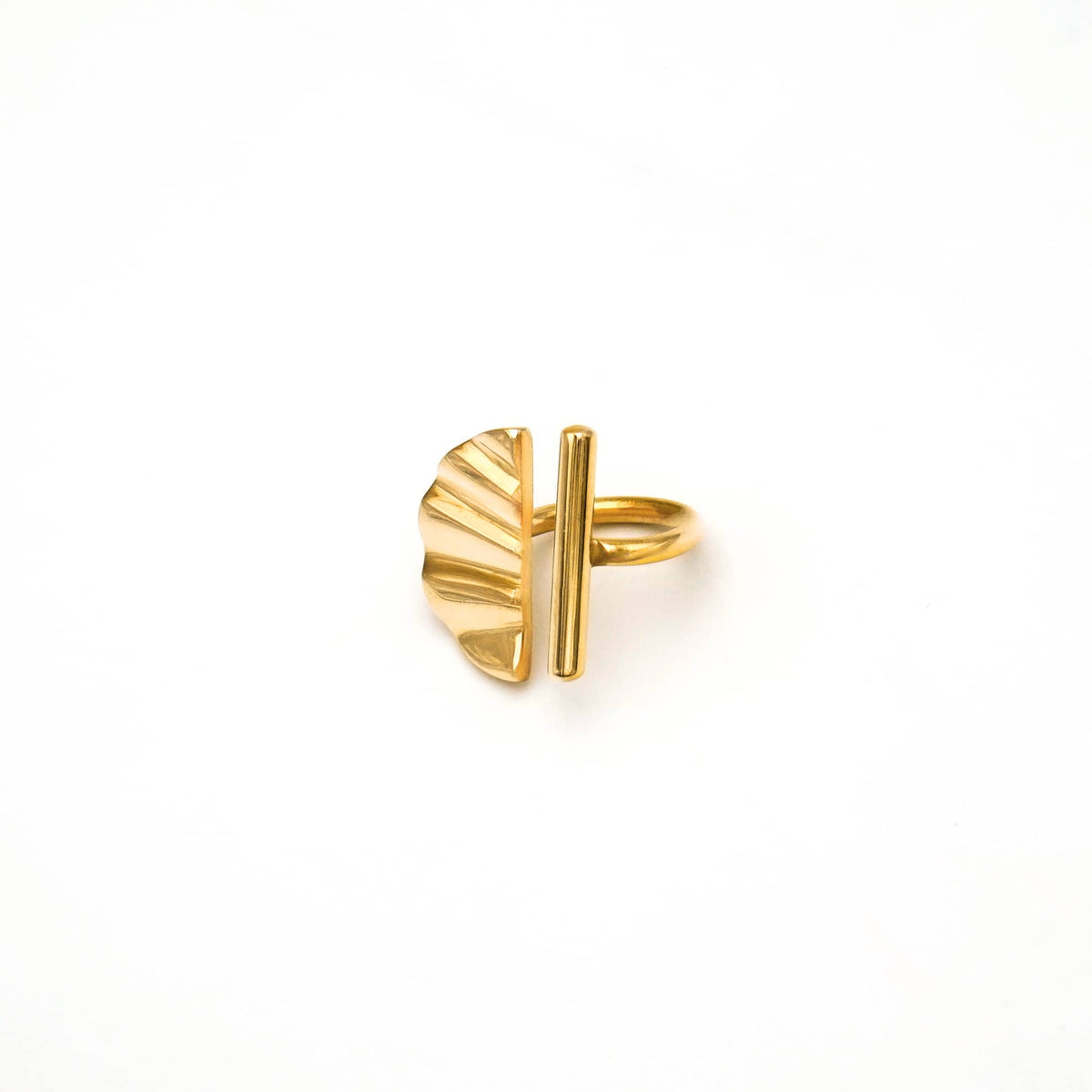 Nika Bar and Semicircle Adjustable Ring for Women