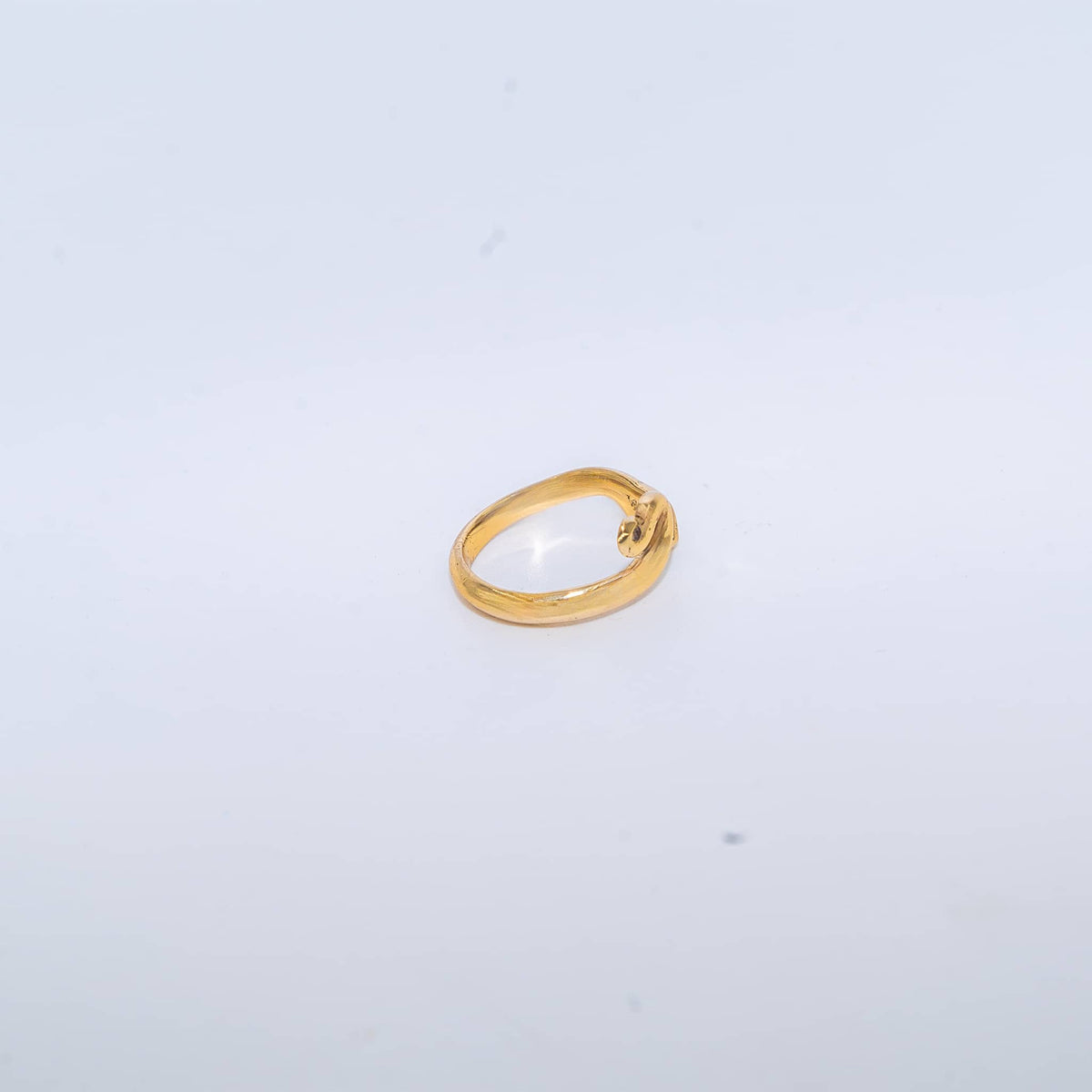 Nyoka Adjustable Brass Snake Ring, Minimalist Serpent Jewelry