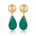 Ocean Tide Drop Earrings - Green Onyx - Shop Avnu