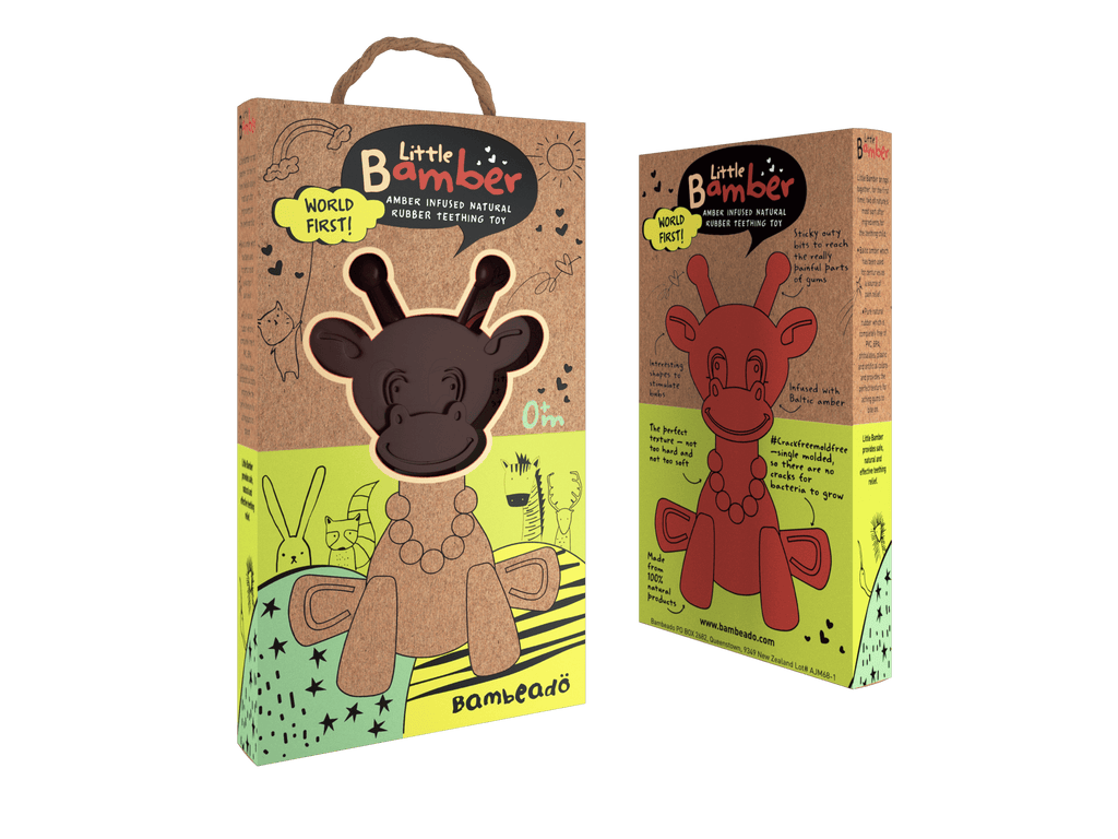 The Little Bamber - Natural Rubber & Baltic Amber Teething Toy - Shop Avnu
