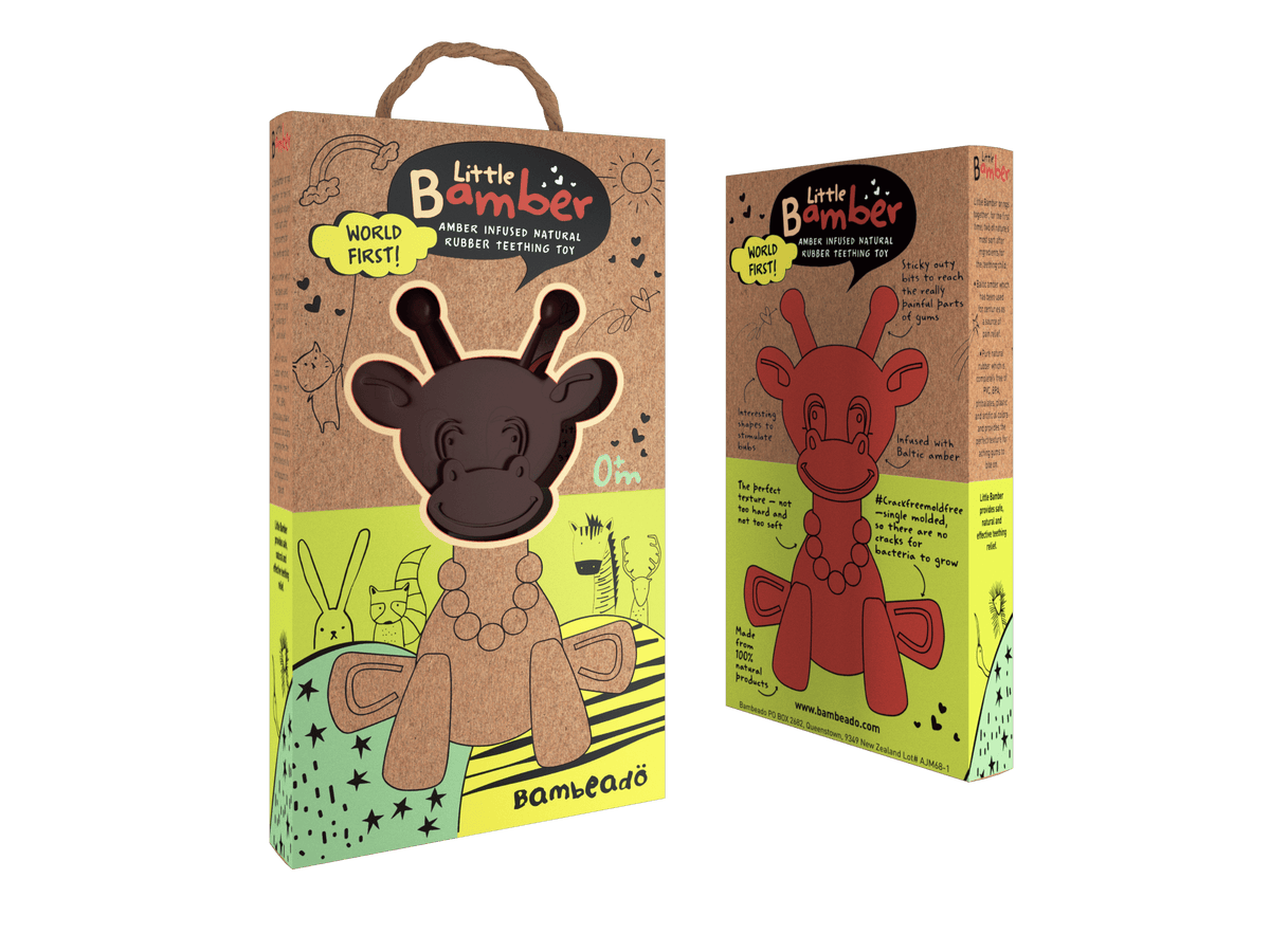 The Little Bamber - Natural Rubber & Baltic Amber Teething Toy - Shop Avnu