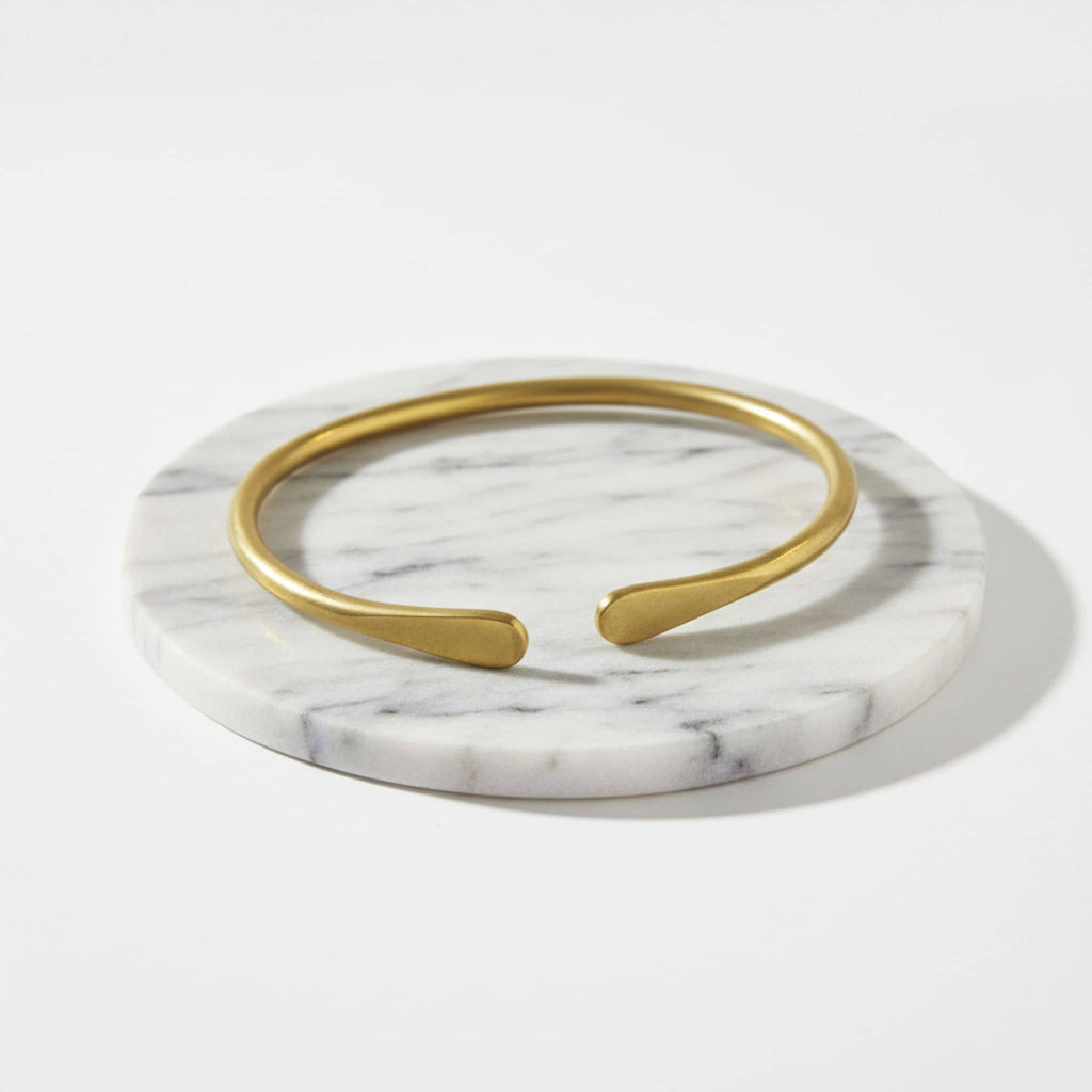 Lia Adjustable Brass Open Cuff Bracelet