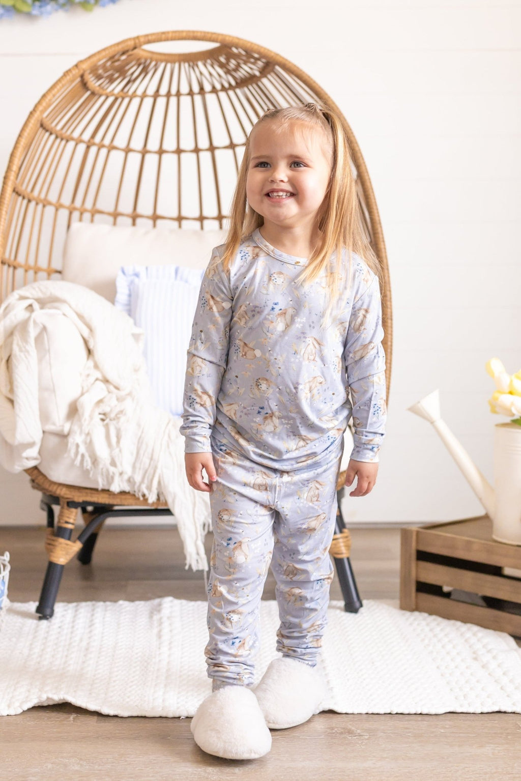 Bunny Blossoms 2pc Bamboo Pajamas - Shop Avnu