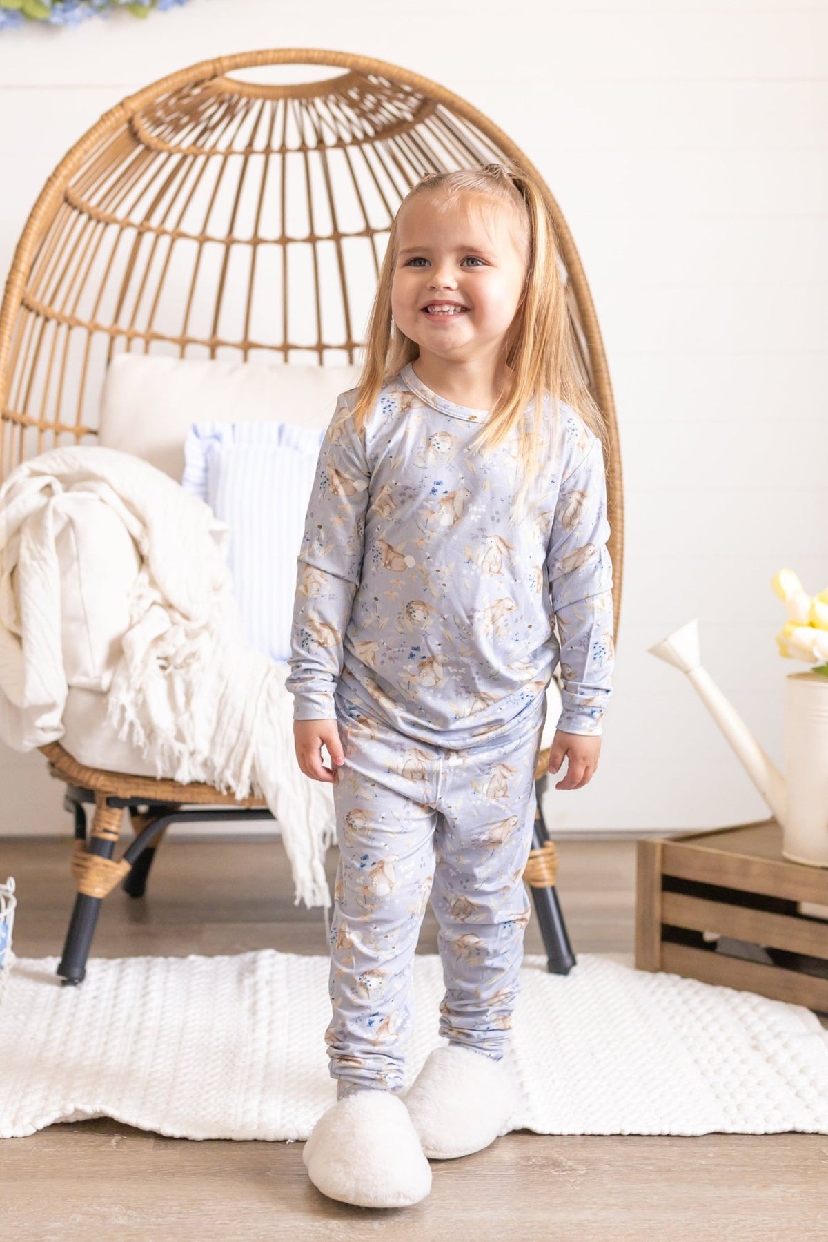 Bunny Blossoms 2pc Bamboo Pajamas - Shop Avnu