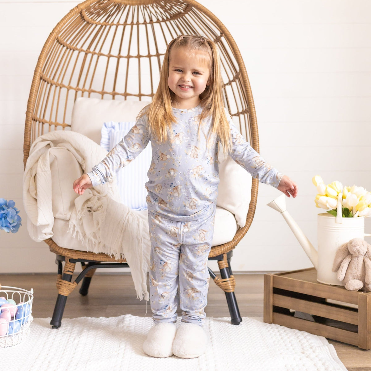 Bunny Blossoms 2pc Bamboo Pajamas - Shop Avnu