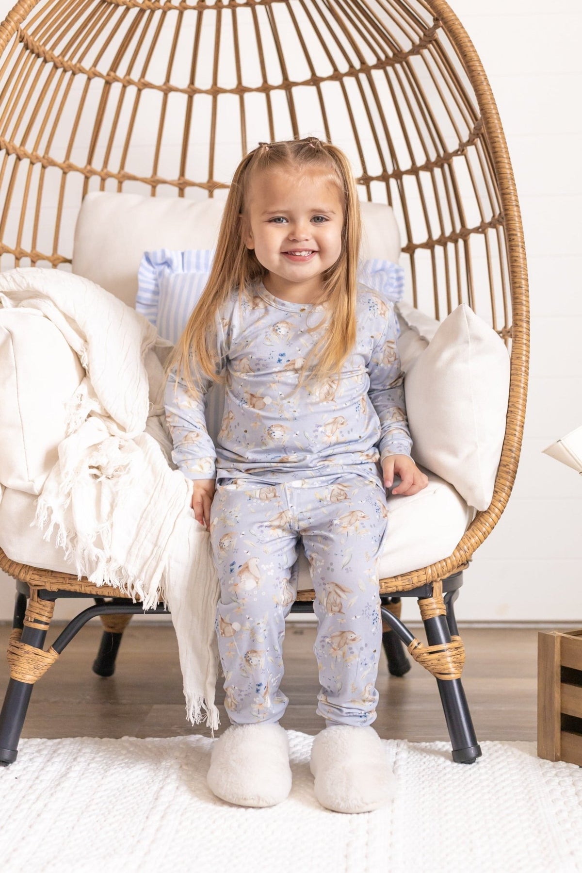 Bunny Blossoms 2pc Bamboo Pajamas - Shop Avnu