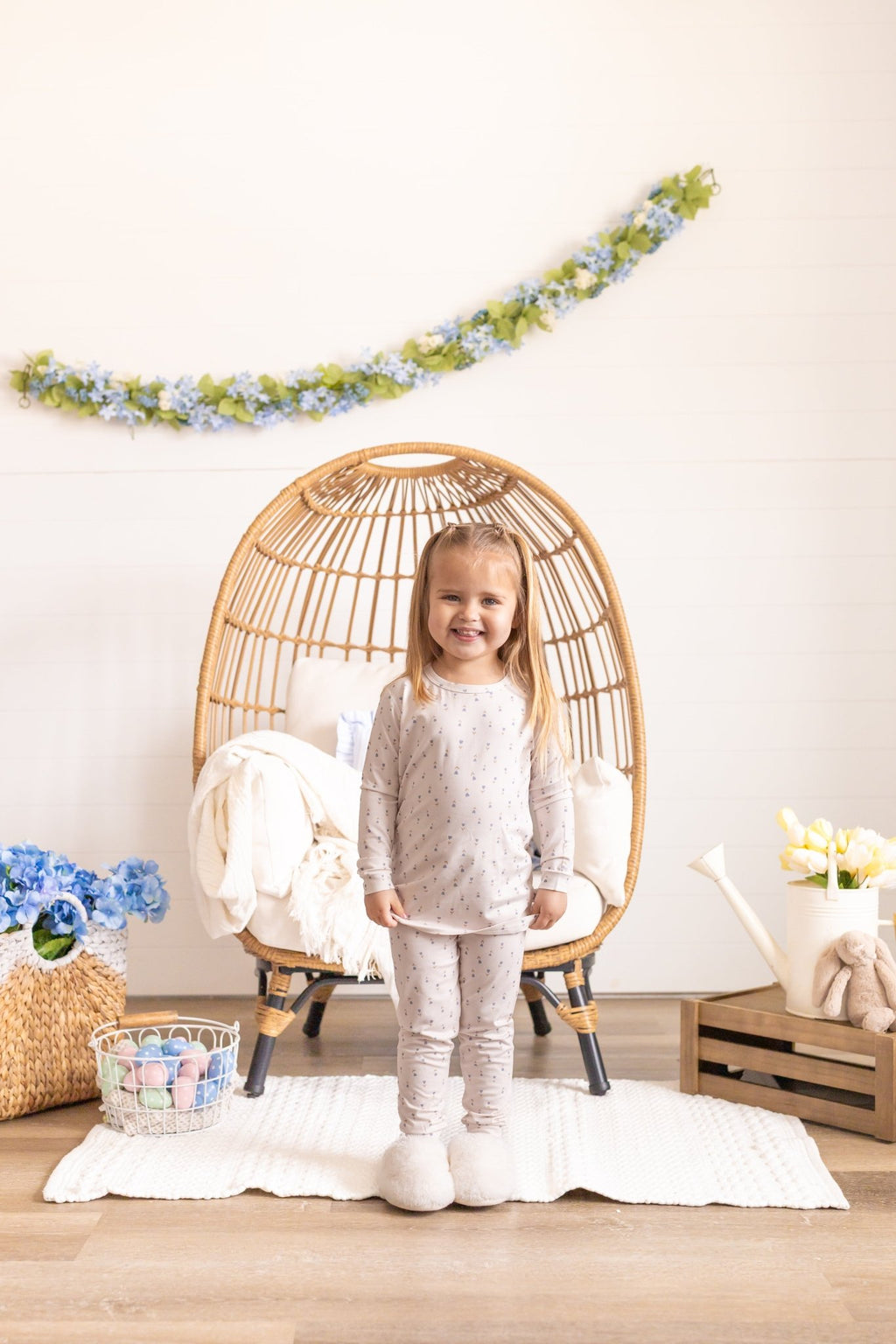 Tiny Tulips 2pc Bamboo Pajamas - Shop Avnu