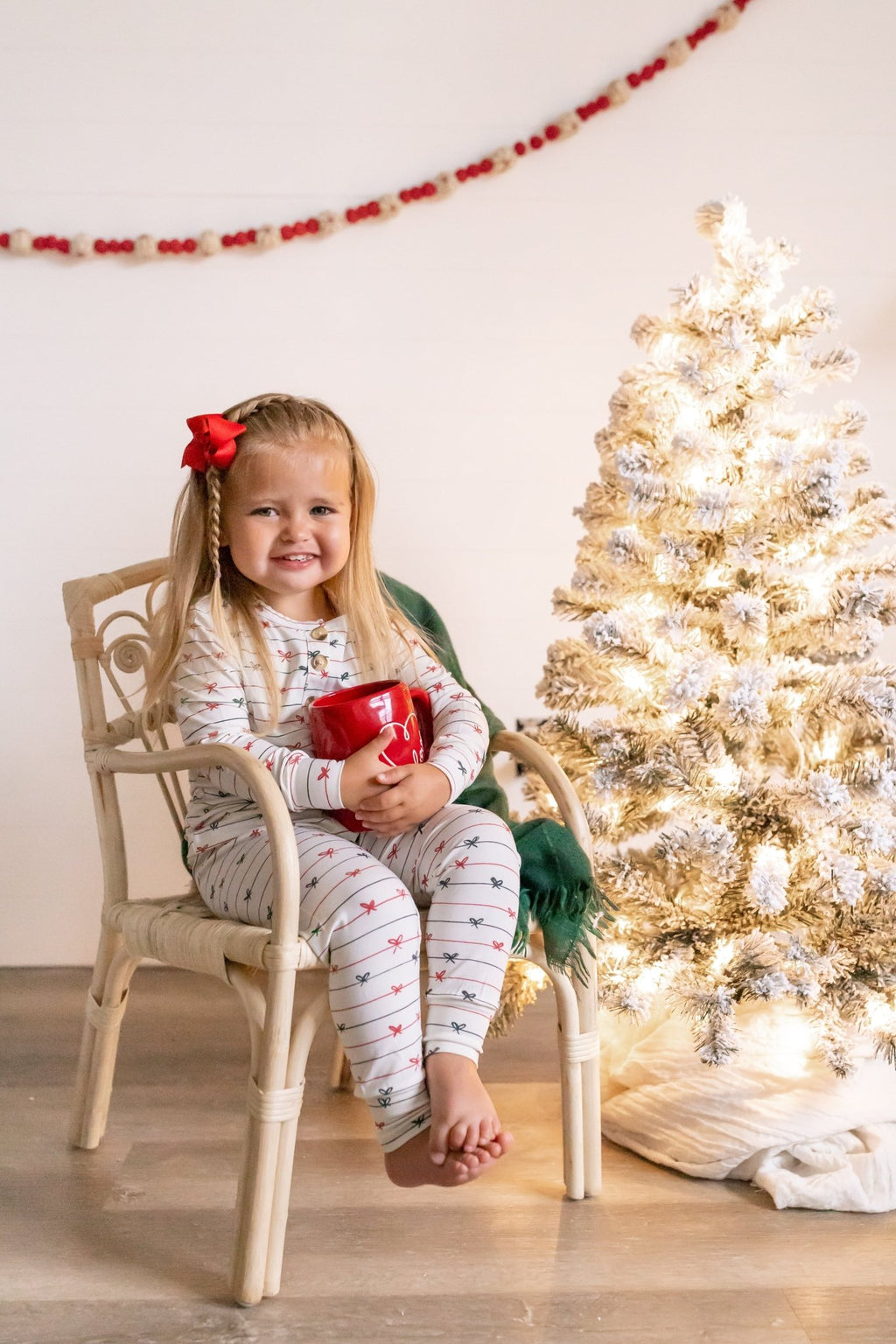 Tied with a Bow Christmas 2pc Henley Bamboo Pajamas - Shop Avnu