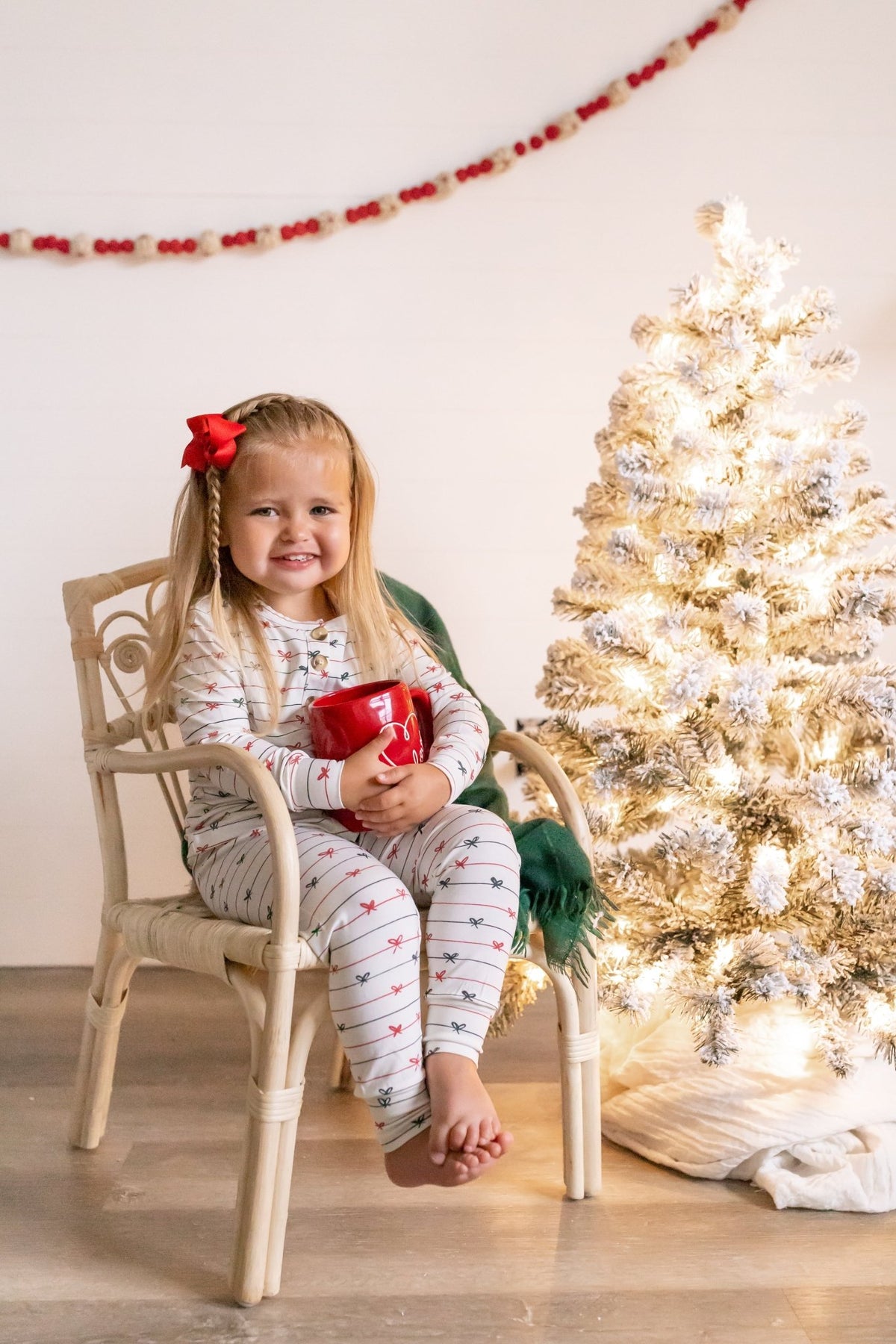 Tied with a Bow Christmas 2pc Henley Bamboo Pajamas - Shop Avnu