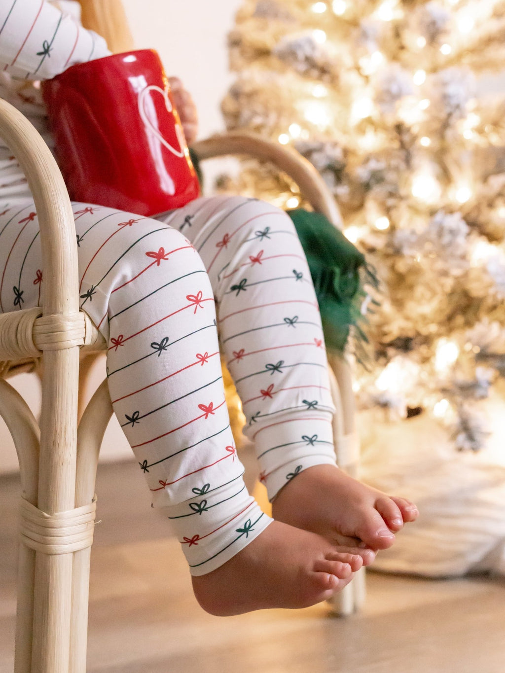 Tied with a Bow Christmas 2pc Henley Bamboo Pajamas - Shop Avnu