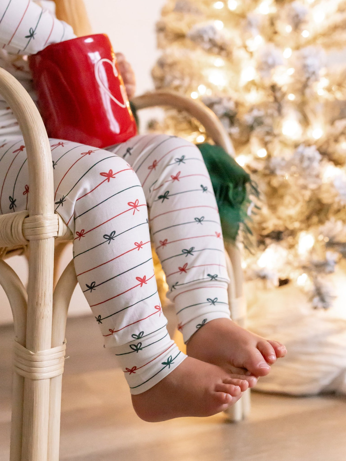 Tied with a Bow Christmas 2pc Henley Bamboo Pajamas - Shop Avnu