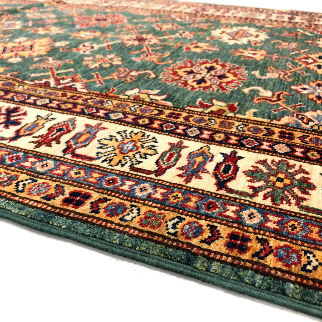Super Kazak (4'x9' Runner) green/ivory