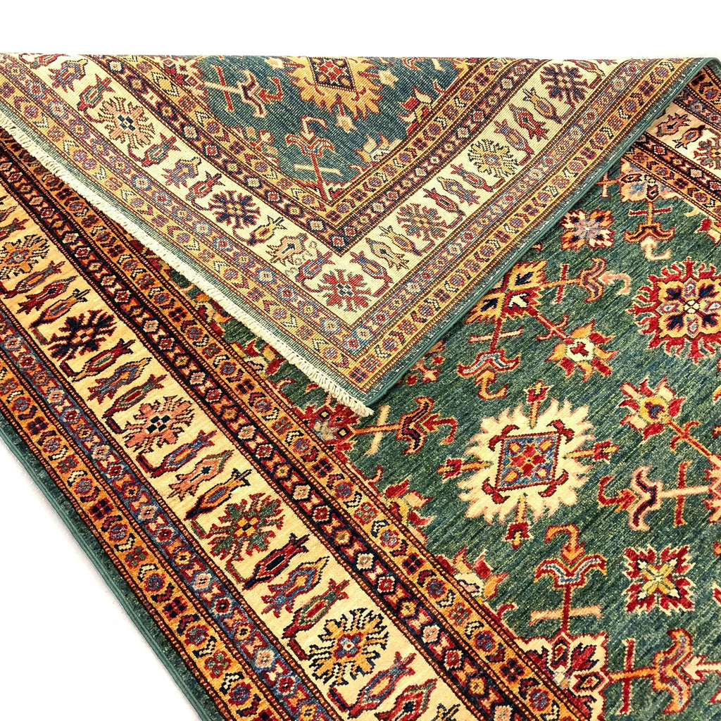 Super Kazak (4'x9' Runner) green/ivory