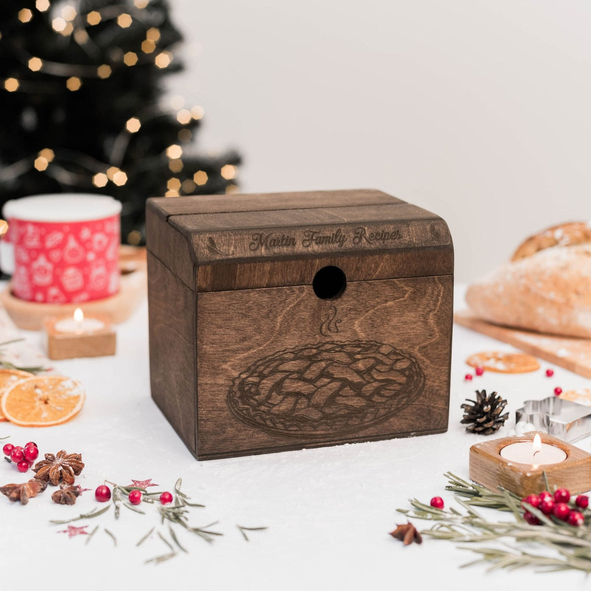 Wooden Recipe Box – Pies & Desserts
