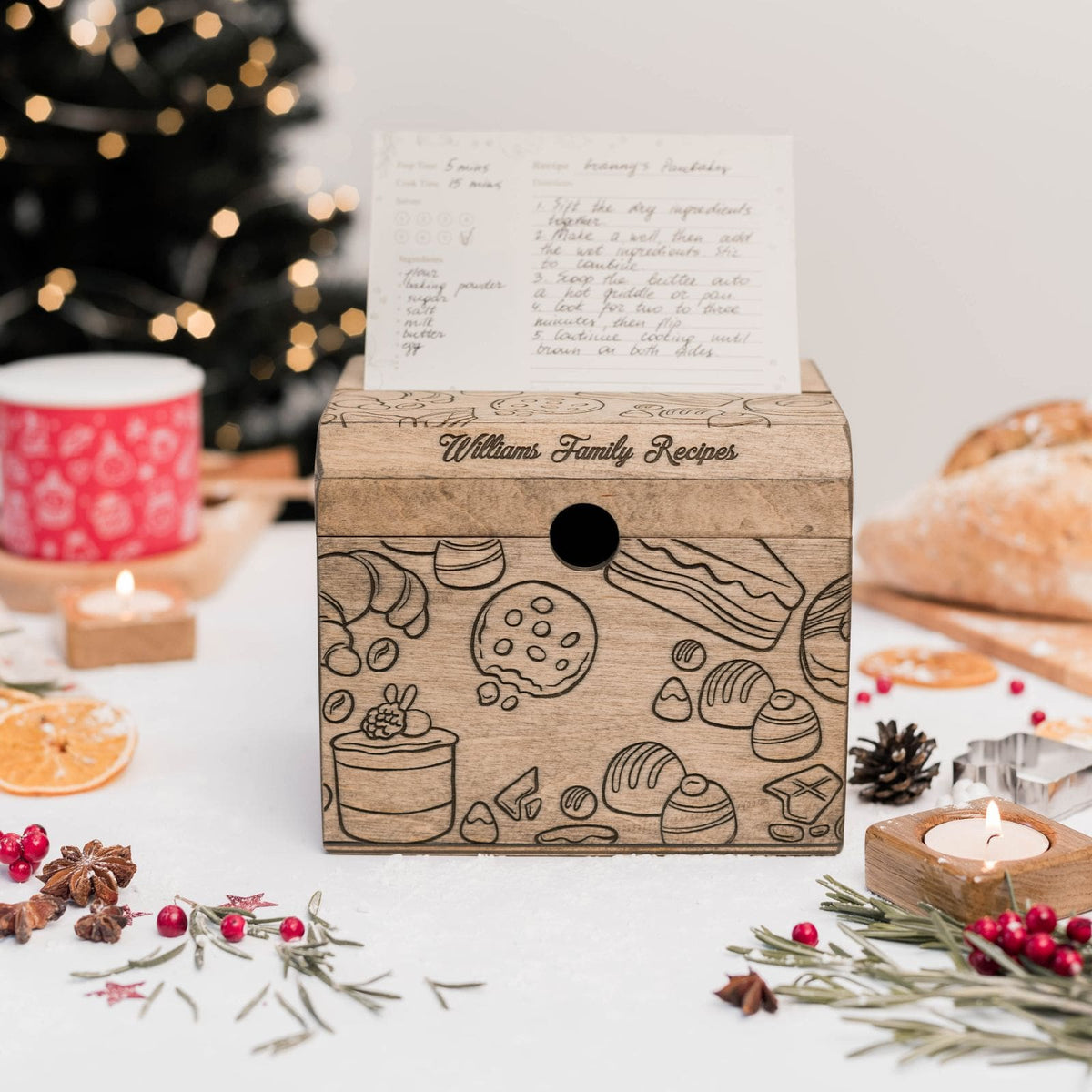 Wooden Recipe Box – Pastries Collection