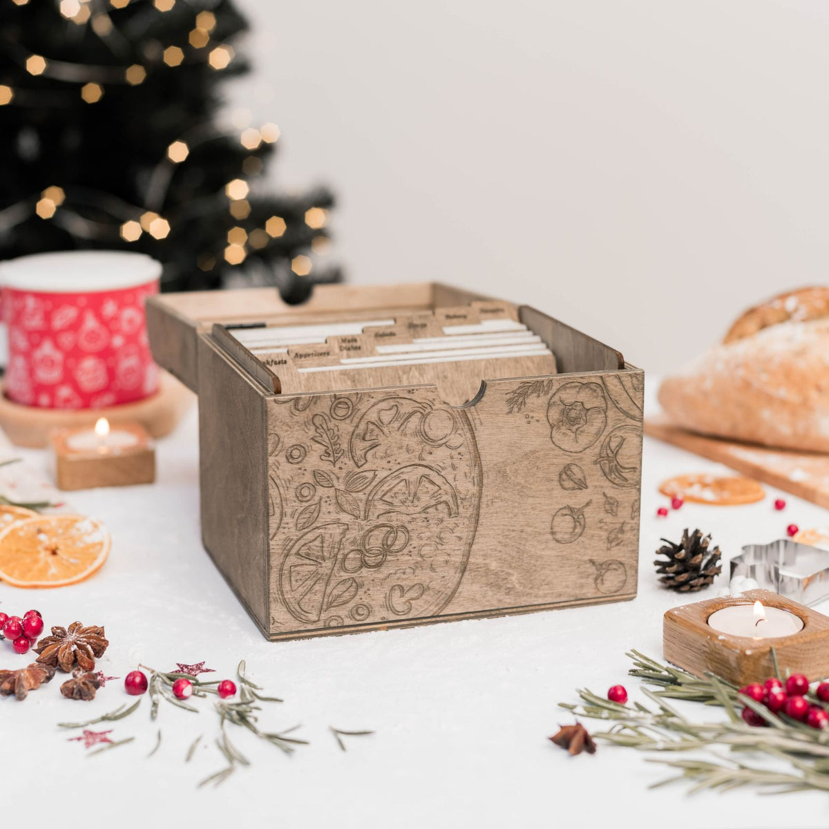 Wooden Recipe Box – Pizza Lovers Edition