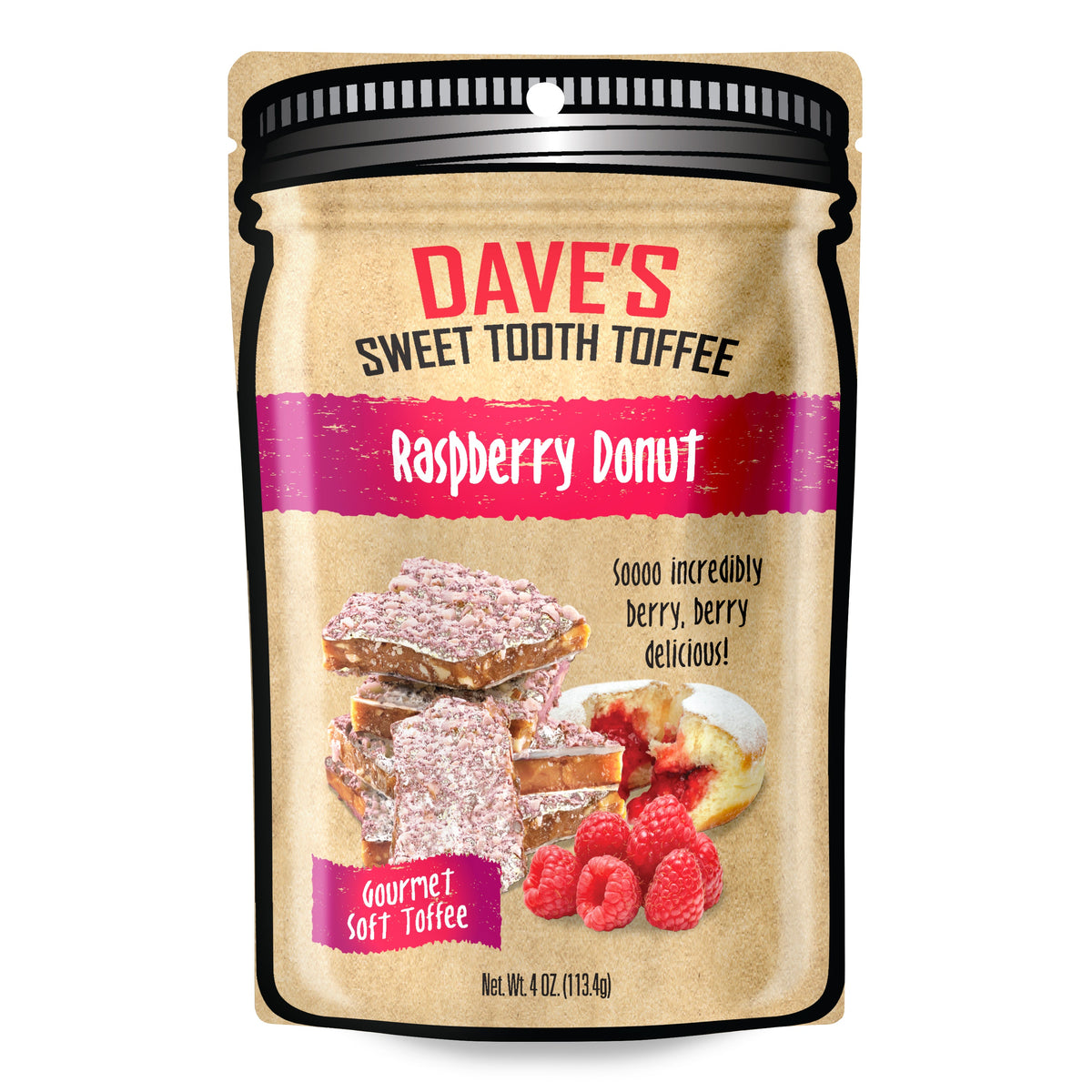 Raspberry Donut Toffee
