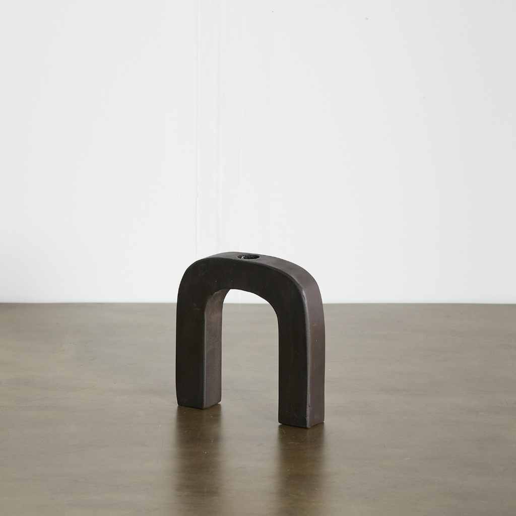 Arch Wooden Taper Candlestick Holder