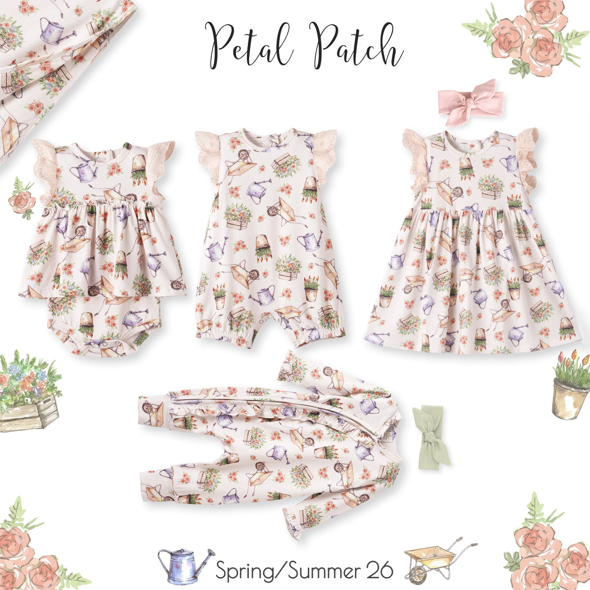 Petal Patch Stroller Blanket - Soft Bamboo Garden Throw - Shop Avnu